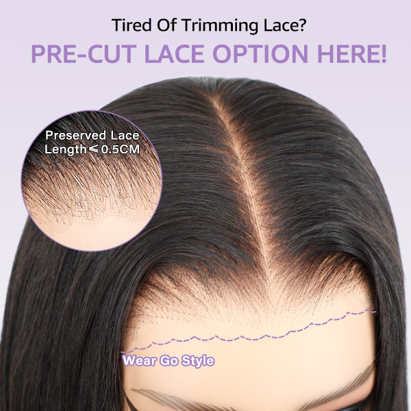 Silk Straight Glueless Pre-Bleached Knots Elastic Drawstring 13x4 13x6 HD Lace Frontal Wig 100% Human Hair Wear Go Wig