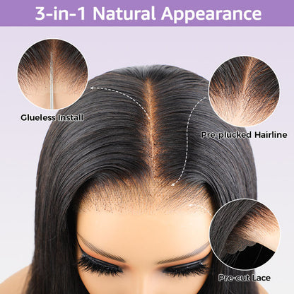 Glueless Color Wigs Water Wave Reddish Brown Color Wear Go Glueless Wig Preplucked Pre-cut 7x5 Lace Wig