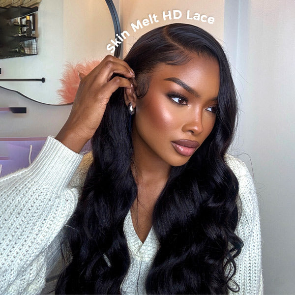 Body Wave Pre Bleached Knots Snug Fit Drawstring 13x4 13x6 HD Lace Front Wear Go Glueless Wig