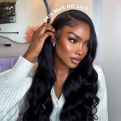 Body Wave Pre Bleached Knots Snug Fit Drawstring 13x4 13x6 HD Lace Front Wear Go Glueless Wig