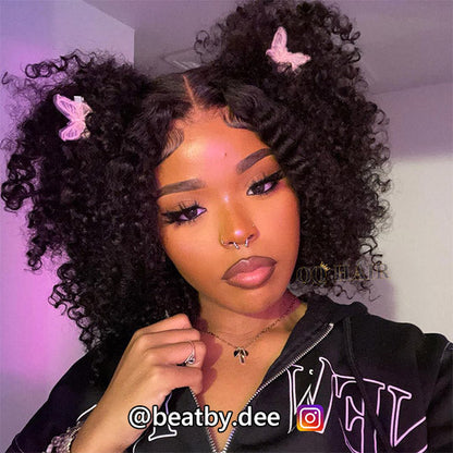 Kinky Curly Wear Go Wigs 7x5 HD Lace Pre Cut Lace Closure 100% Glueless Wigs