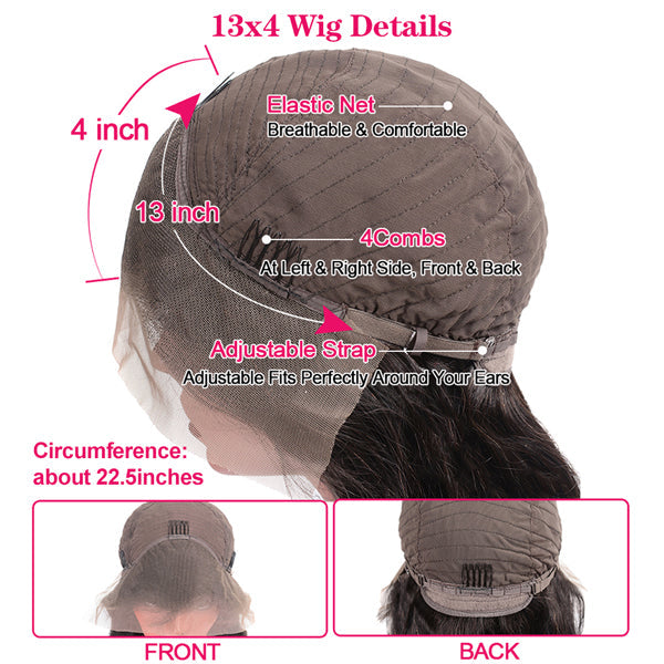 Made of 100% Unprocessed Brazilian Human Virgin Hair Straight Wig 13x4 13x6 Virgin Human Hair Lace Front Wigs Preplucked HD Wigs