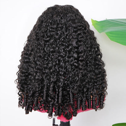 Burmese Curly Invisi-Drawstring Pre-Cut Lace 360 Glueless Wig With Bleached Knots Snug Fit Wear Go Wig