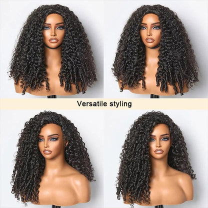 3 In 1 Half Wig | Glueless Invisible Water Wave Wear Go Half Wig Flip Over Human Hair Wig