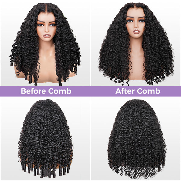 Burmese Curly Invisi-Drawstring Pre-Cut Lace 360 Glueless Wig With Bleached Knots Snug Fit Wear Go Wig