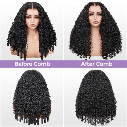 Burmese Curly Invisi-Drawstring Pre-Cut Lace 360 Glueless Wig With Bleached Knots Snug Fit Wear Go Wig