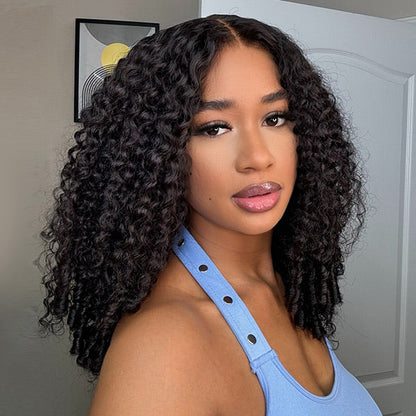 Burmese Curly Invisi-Drawstring Pre-Cut Lace 360 Glueless Wig With Bleached Knots Snug Fit Wear Go Wig