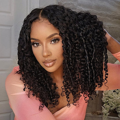Burmese Curly Invisi-Drawstring Pre-Cut Lace 360 Glueless Wig With Bleached Knots Snug Fit Wear Go Wig