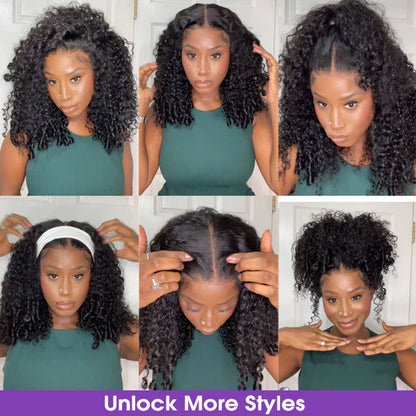 Burmese Curly Invisi-Drawstring Pre-Cut Lace 360 Glueless Wig With Bleached Knots Snug Fit Wear Go Wig