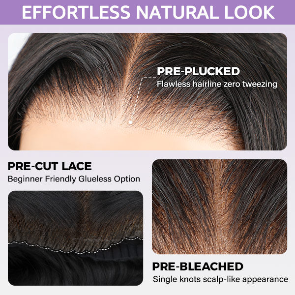 Glueless Layered Cut Yaki Straight Wear Go Wig Pre-Cut 9x6 T Part Lace Bob Wig With Elastic Drawstring