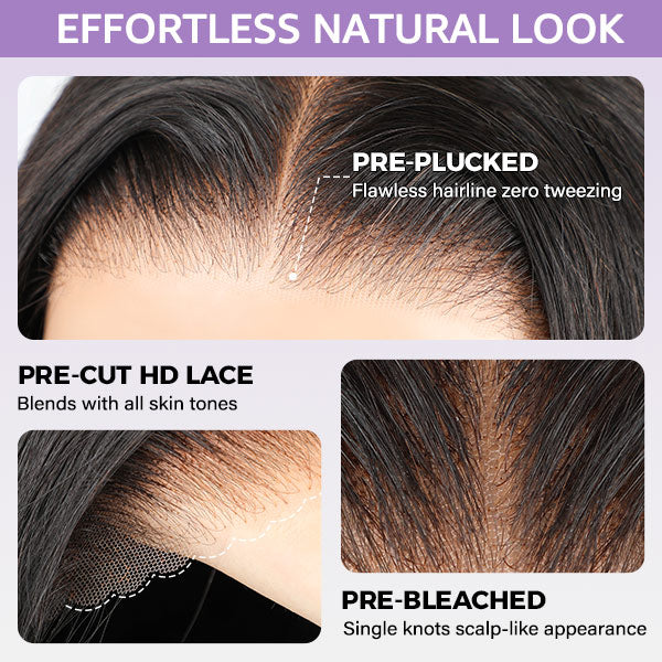 Burmese Curly Glueless Wig Bleached Knots Pre-cut 7x5 9x6 HD Lace Wear Go Wigs With Elastic Drawstring