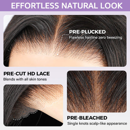 Burmese Curly Glueless Wig Bleached Knots Pre-cut 7x5 9x6 HD Lace Wear Go Wigs With Elastic Drawstring