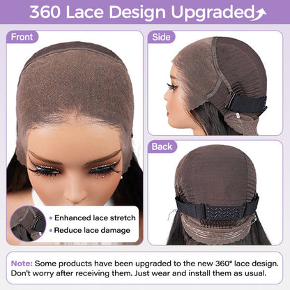 Kinky Curly Invisi-Drawstring Pre-Cut 360 Lace Glueless Wig With Bleached Knots Pre-Plucked Hairline