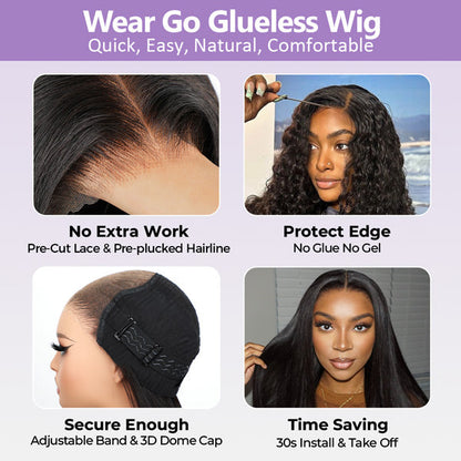 Glueless Color Wigs Water Wave Reddish Brown Color Wear Go Glueless Wig Preplucked Pre-cut 7x5 Lace Wig