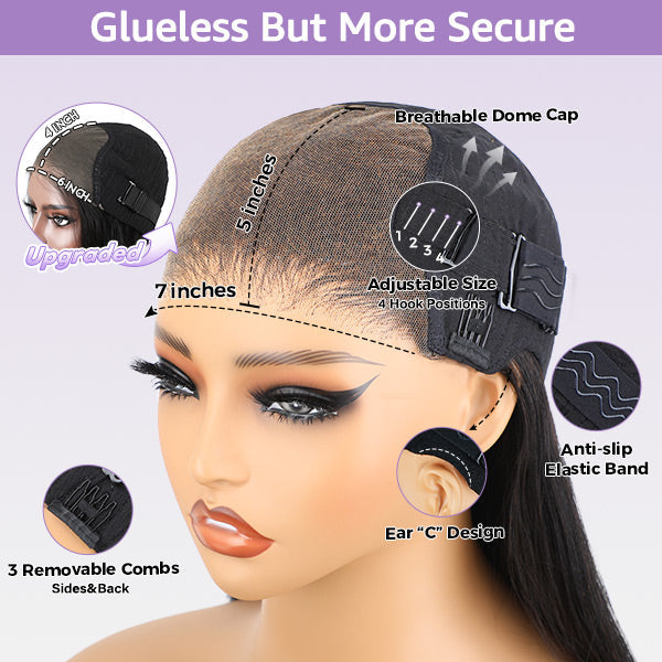100% Glueless Wear Go Wig Pre-cut Lace Undetectable 7x5 HD Lace Wigs Preplucked with Natural Hairline Bleached Knots Human Hair Wigs