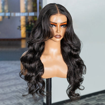 Body Wave Face-Framing Curtain Bangs Layered Cut Bleached Knots Wear Go Glueless Wig