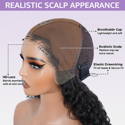 Body Wave Pre Bleached Knots Snug Fit Drawstring 13x4 13x6 HD Lace Front Wear Go Glueless Wig