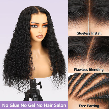 Deep Wave Wear Go Glueless Wigs 7x5 HD Lace Pre Cut Lace Closure Wigs