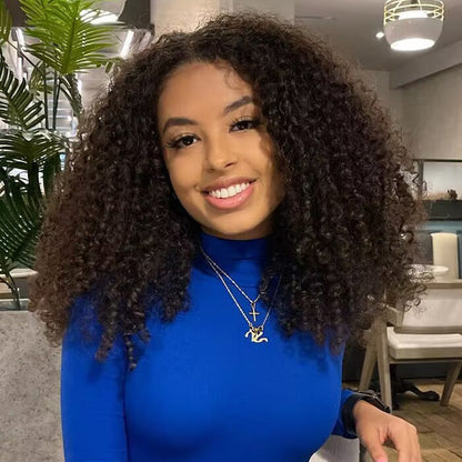 Afro Curly Hair Wear Go Glueless Wigs 7x5 Pre Cut HD Lace No Glue Needed