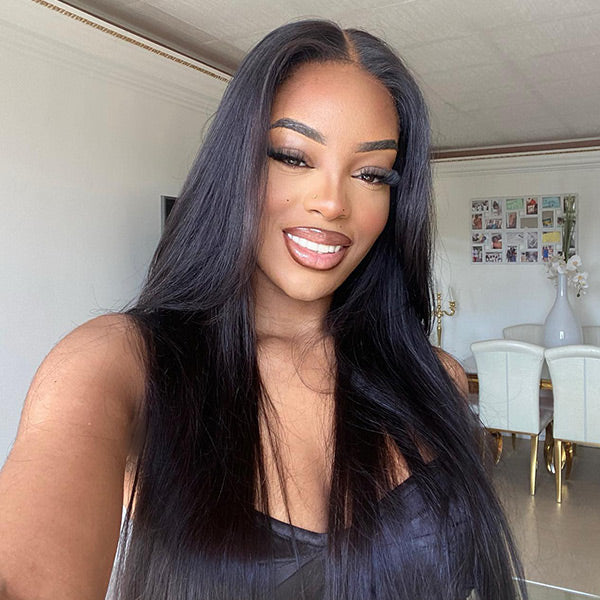 Sleek Straight Pre-cut 7x5 HD Lace Wear Go Glueless Wig Bleached Invisible Knots