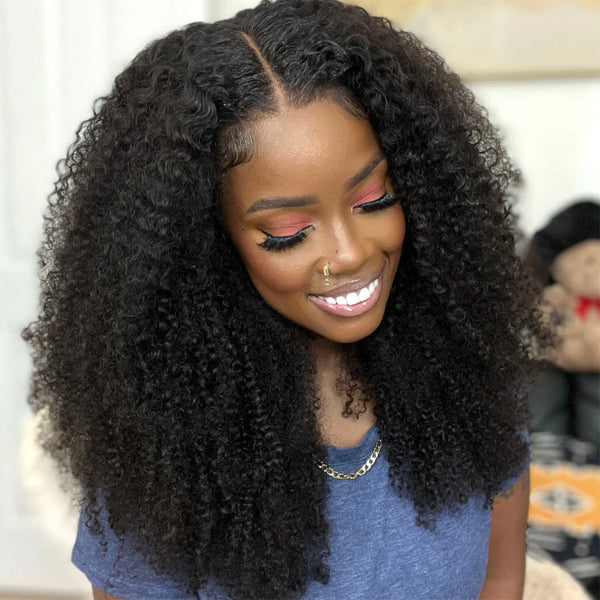 Afro Curly Hair Wear Go Glueless Wigs 7x5 Pre Cut HD Lace No Glue Needed