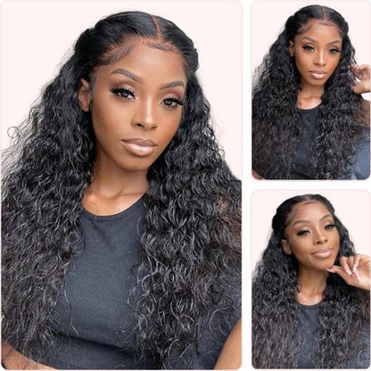 Glueless 13x4  Transparent Water Wave Frontal Wig  with Baby Hair