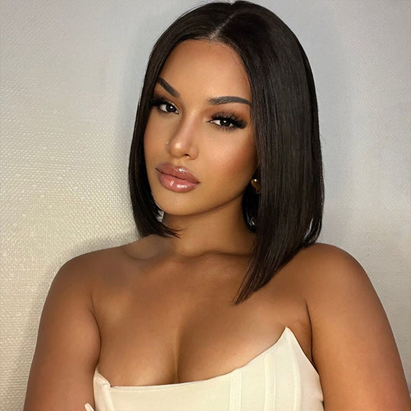 Wear Go Wigs Straight Hair Pre Cut 7x5 HD Lace Closure Wig Short Bob Glueless Wig